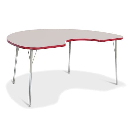 Jonti-Craft Berries Kidney Activity Table, 48 in. x 72 in., A-height, Freckled Gray/Red/Gray 6423JCA008